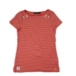 Lauren Ralph Lauren Sz medium red white stripe short sleeve Tshirt nautical rope